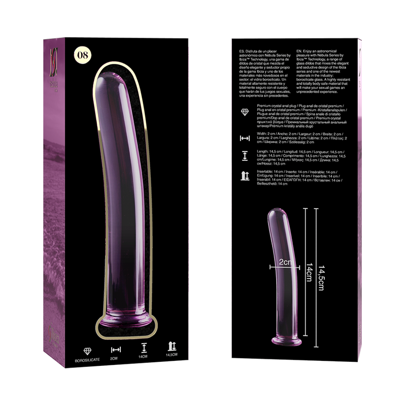 NEBULA SERIES BY IBIZA - MODELL 8 DILDO BOROSILIKATGLAS 14,5 X 2 CM ROSA