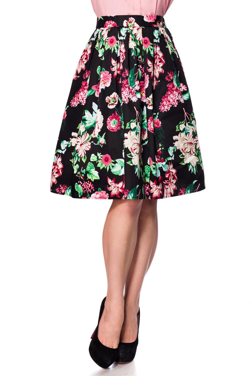 Ausgestellter Vintage Rock schwarz/bunt