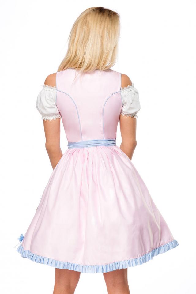 Dirndl mit Blumenschürze rosa/blau
