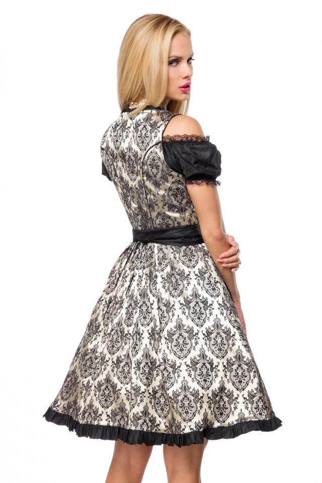 Festliches Brokatdirndl schwarz/gold