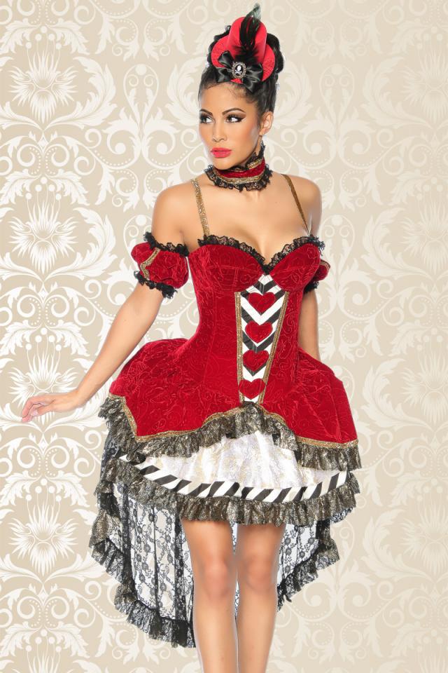 Alice-im-Wunderland-Kostüm M rot/schwarz/weiß