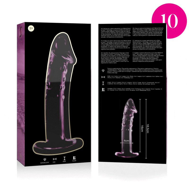 NEBULA SERIES BY IBIZA - MODELL 19 DILDO BOROSILIKATGLAS 18,5 X 4 CM ROSA