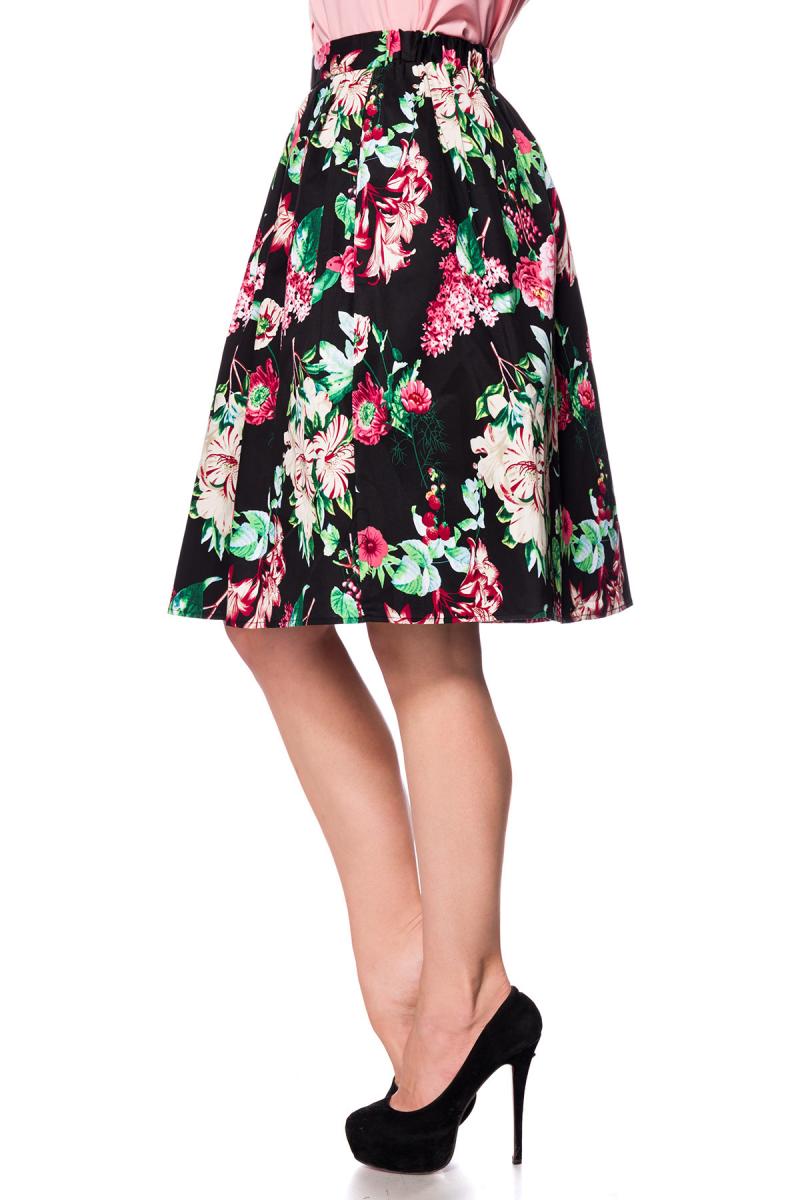 Ausgestellter Vintage Rock schwarz/bunt