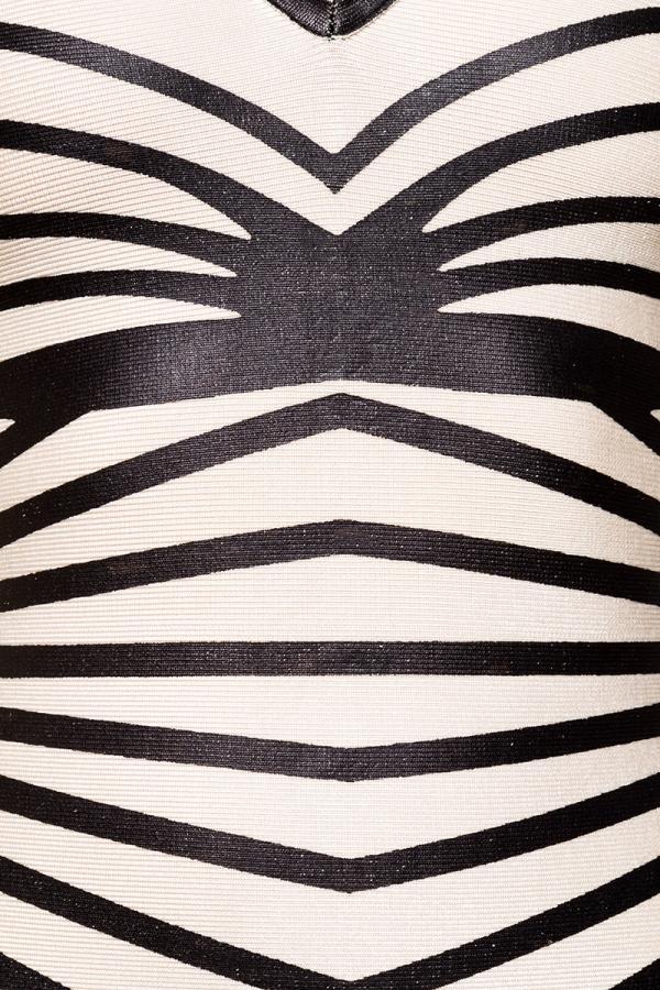 Echtes Bandage-Shape-Kleid beige/schwarz