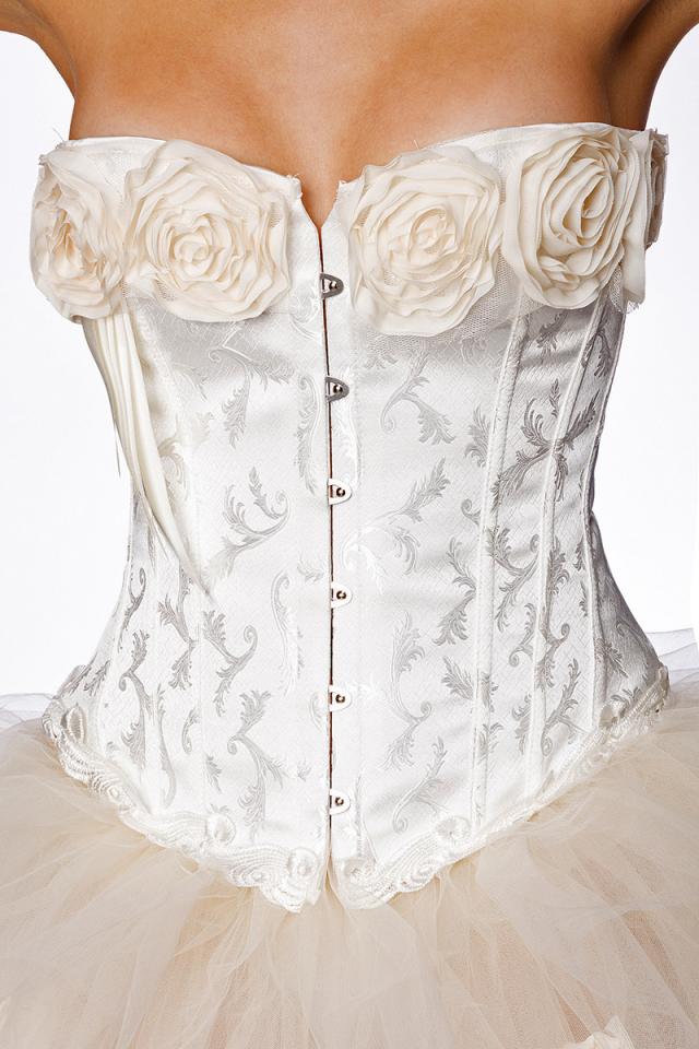 Burlesque-Corsage XL creme