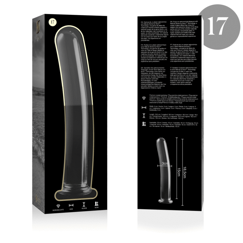 NEBULA SERIES BY IBIZA - MODELL 17 DILDO BOROSILIKATGLAS 18,5 X 3 CM KLAR