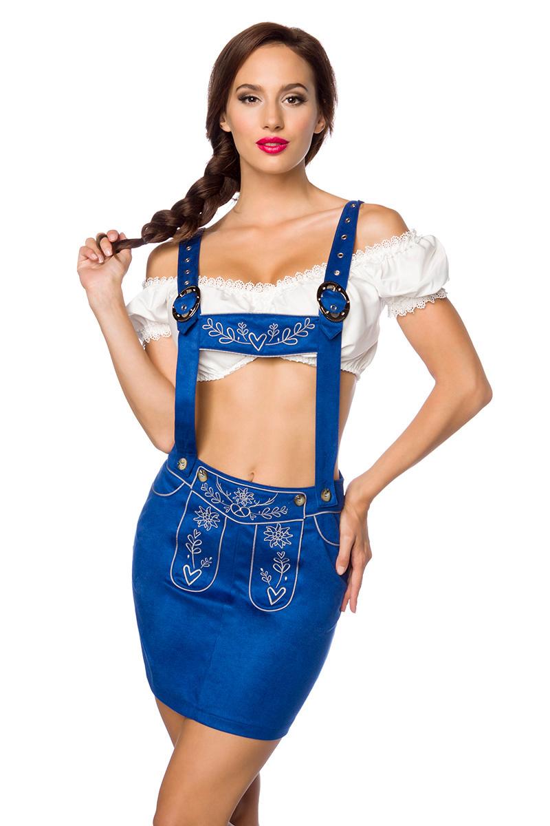 Trachtenmini mit Stickereien blau