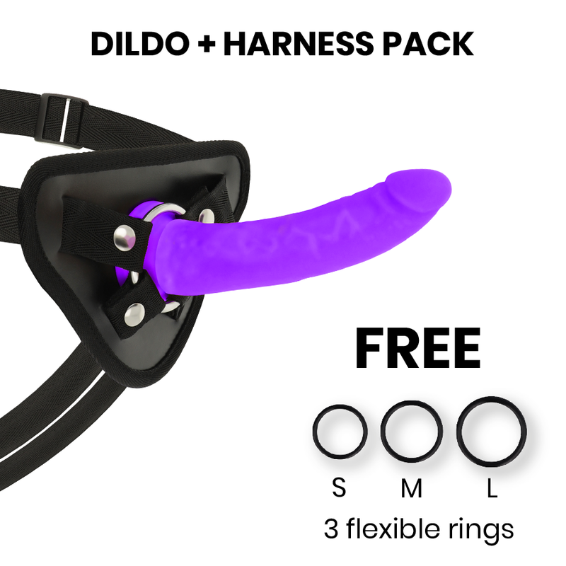 DELTA CLUB - TOYS HARNESS + DONG LILA SILIKON 17 X 3CM