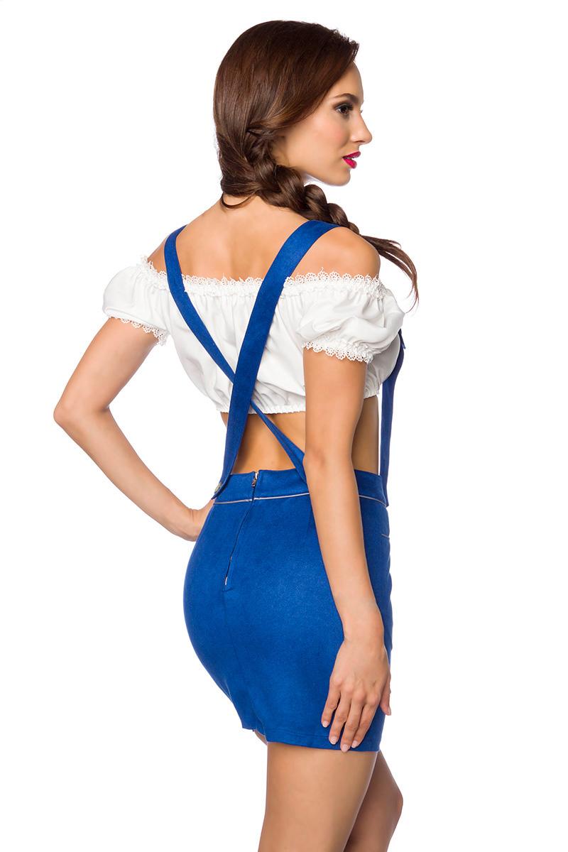 Trachtenmini mit Stickereien blau