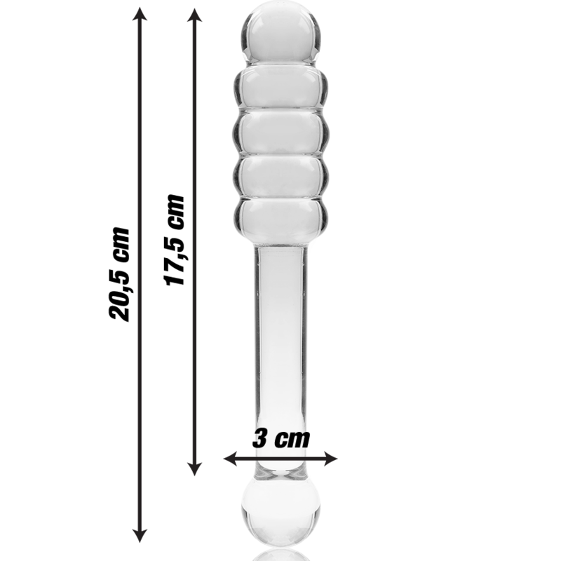 NEBULA SERIES BY IBIZA - MODELL 20 DILDO BOROSILIKATGLAS 20,5 X 3 CM KLAR