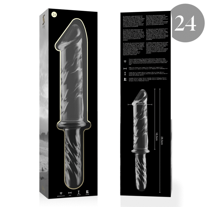 NEBULA SERIES BY IBIZA - MODELL 24 DILDO BOROSILIKATGLAS 28,5 X 5 CM KLAR