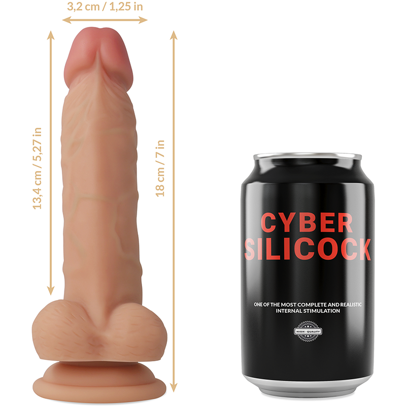 CYBER SILICOCK - STRAP-ON JUDE FLÜSSIGER SILIKON MIT 3 RINGEN GRATIS