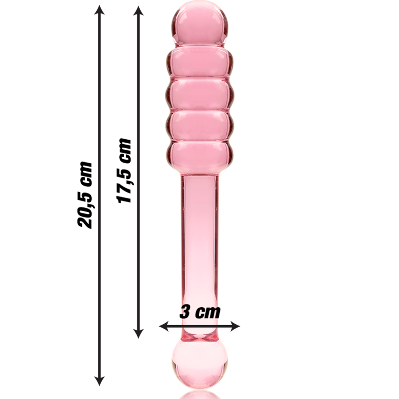 NEBULA SERIES BY IBIZA - MODELL 20 DILDO BOROSILIKATGLAS 20,5 X 3 CM ROSA