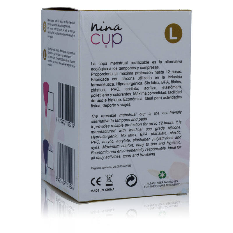 NINA KIKÍ - MENSTRUAL CUP ROSA GRÖSSE L