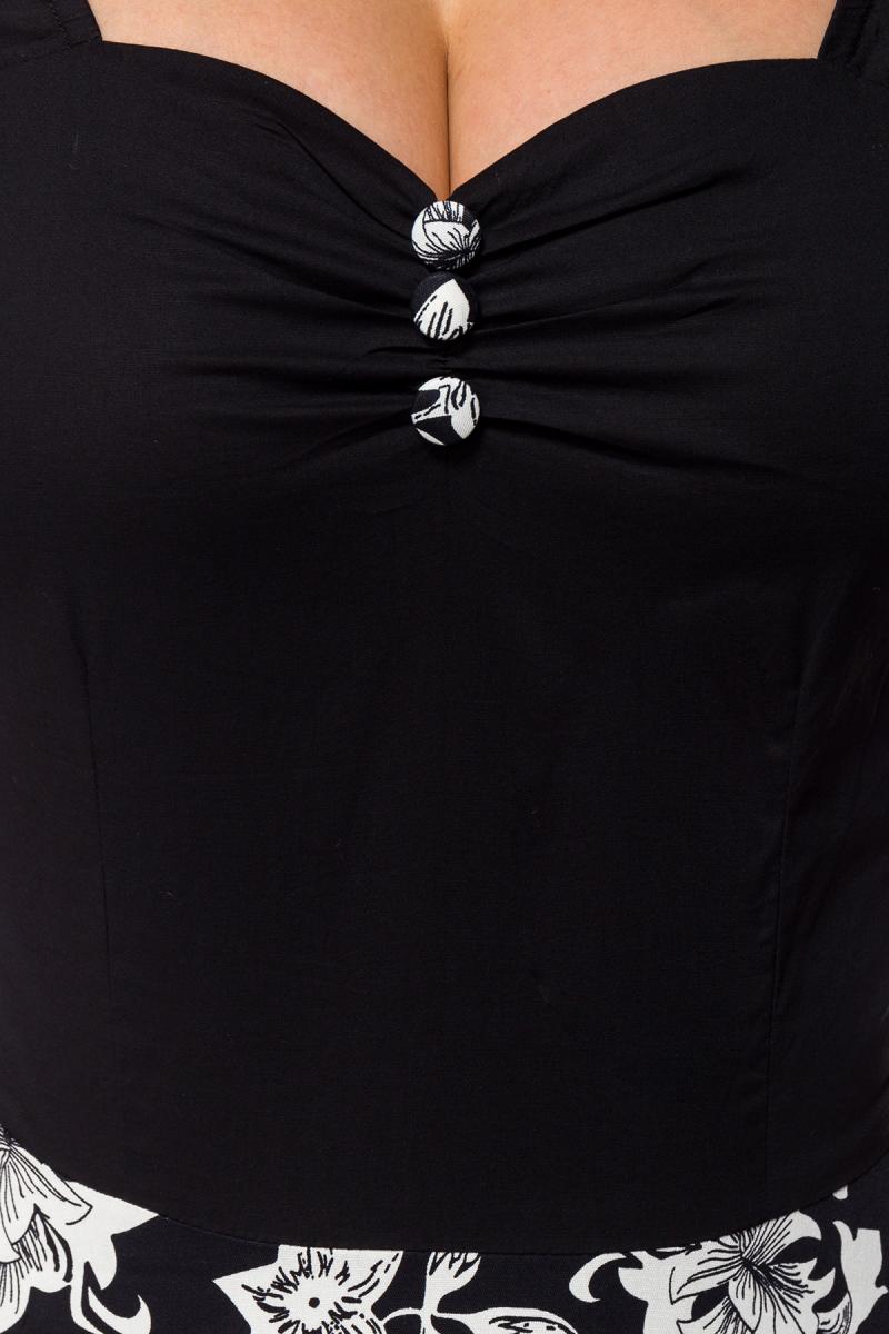 Blumenkleid schwarz/weiß