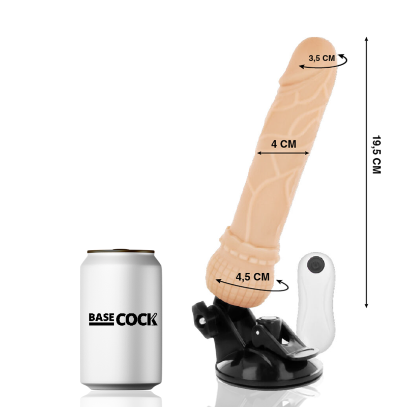 BASECOCK - REALISTISCHER NATÜRLICHER FERNBEDIENUNGSVIBRATOR 19,5 CM