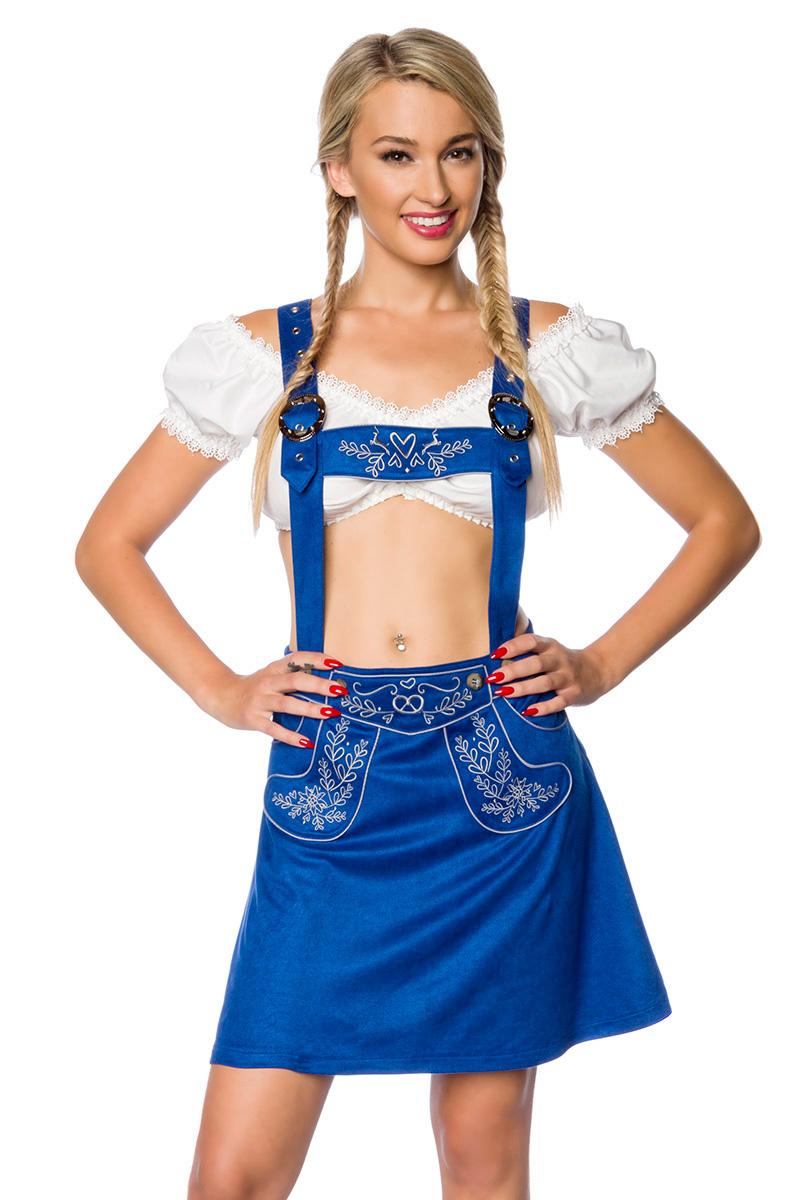 Trachtenrock mit Stickereien blau