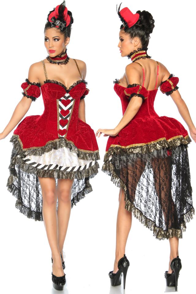 Alice-im-Wunderland-Kostüm M rot/schwarz/weiß