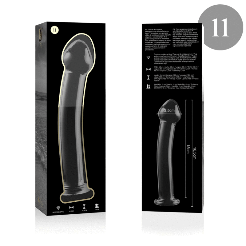 NEBULA SERIES BY IBIZA - MODELL 11 DILDO BOROSILIKATGLAS 16 X 3 CM KLAR