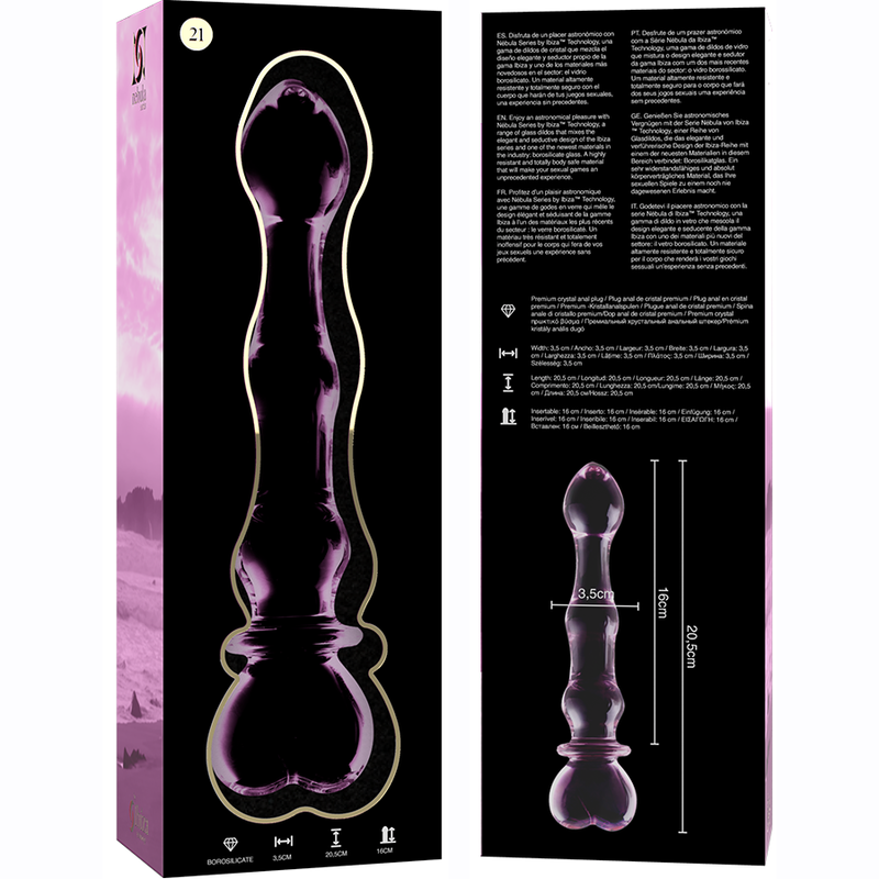 NEBULA SERIES BY IBIZA - MODELL 21 DILDO BOROSILIKATGLAS 20,5 X 3,5 CM ROSA