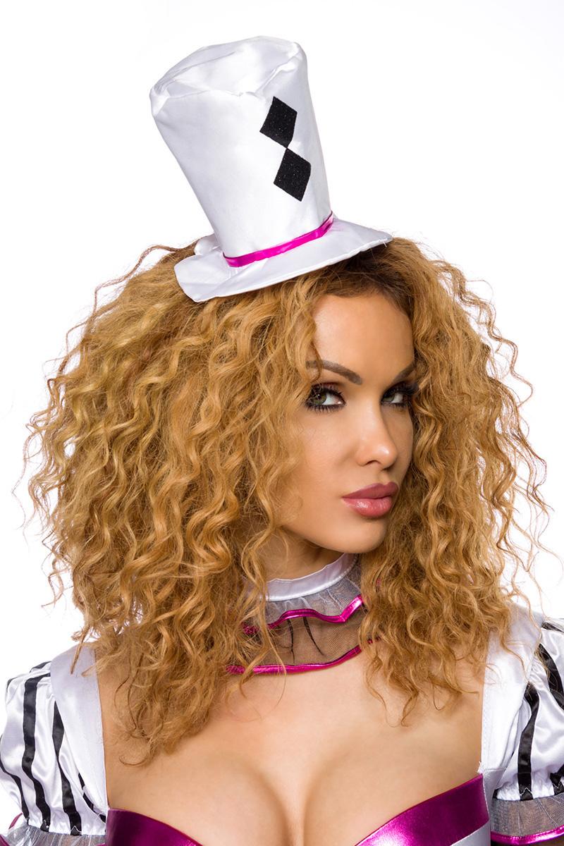 Harlekin Kostüm L-XL weiß/pink