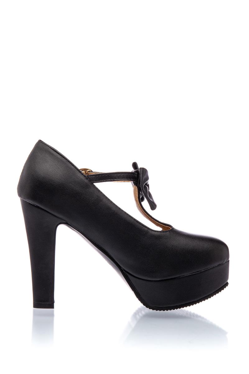 Retro Riemchen-Pumps schwarz
