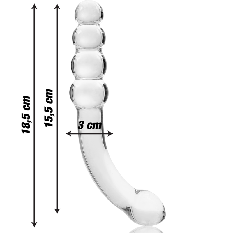 NEBULA SERIES BY IBIZA - MODELL 14 DILDO BOROSILIKATGLAS 18,5 X 3 CM KLAR
