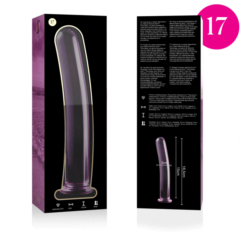 NEBULA SERIES BY IBIZA - MODELL 17 DILDO BOROSILIKATGLAS 18,5 X 3 CM ROSA