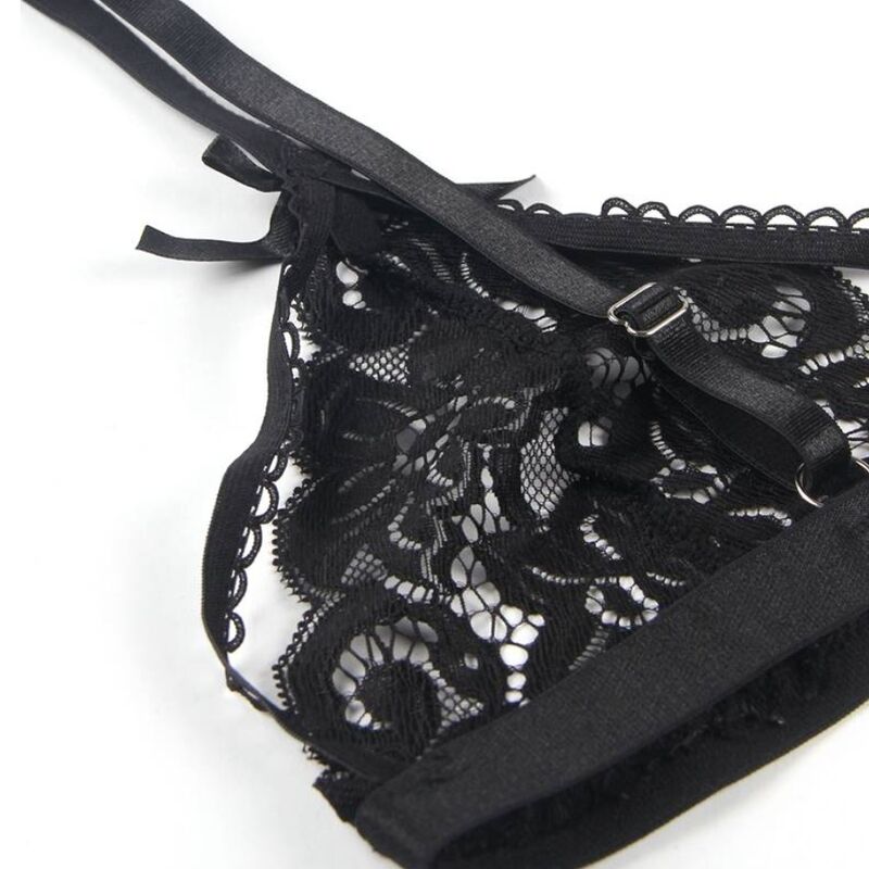 SUBBLIME SET - DREITEILIGES SET BH+ STRUMPFGÜRTEL + STRING L/XL