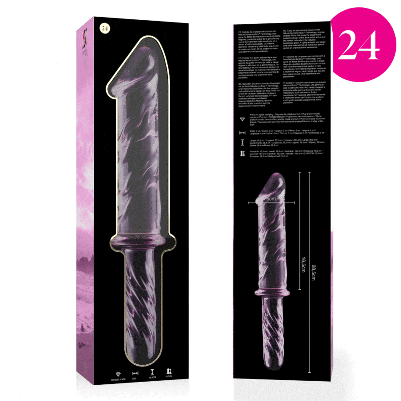 NEBULA SERIES BY IBIZA - MODELL 24 DILDO BOROSILIKATGLAS 28,5 X 5 CM ROSA