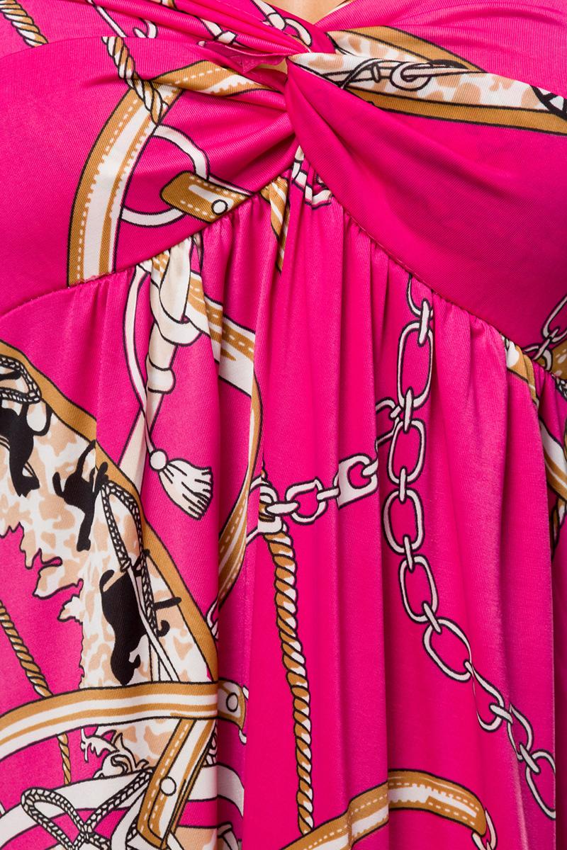 Bandeau-Kleid M pink/gemustert