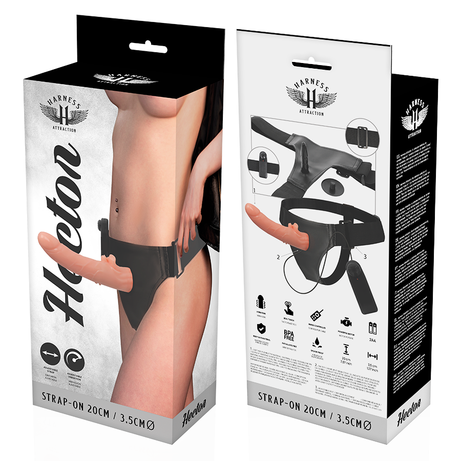 HARNESS ATTRACTION - RNES VIBRATOR HECTOR 20 X 3,5 CM