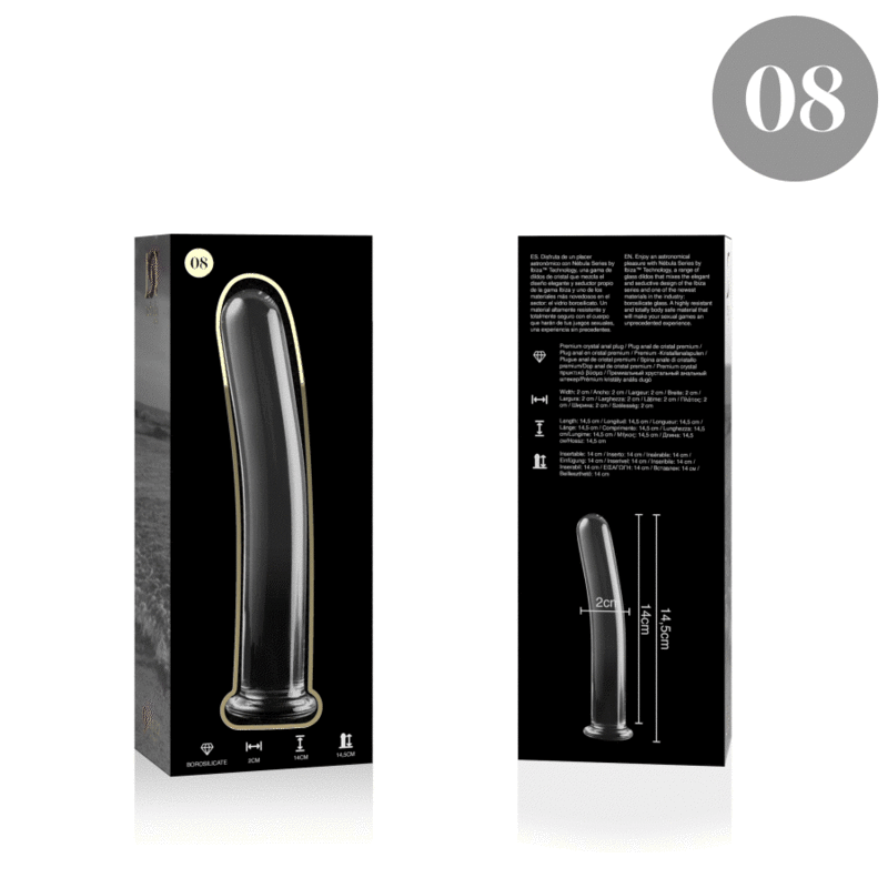 NEBULA SERIES BY IBIZA - MODELL 8 DILDO BOROSILIKATGLAS 14,5 X 2 CM KLAR