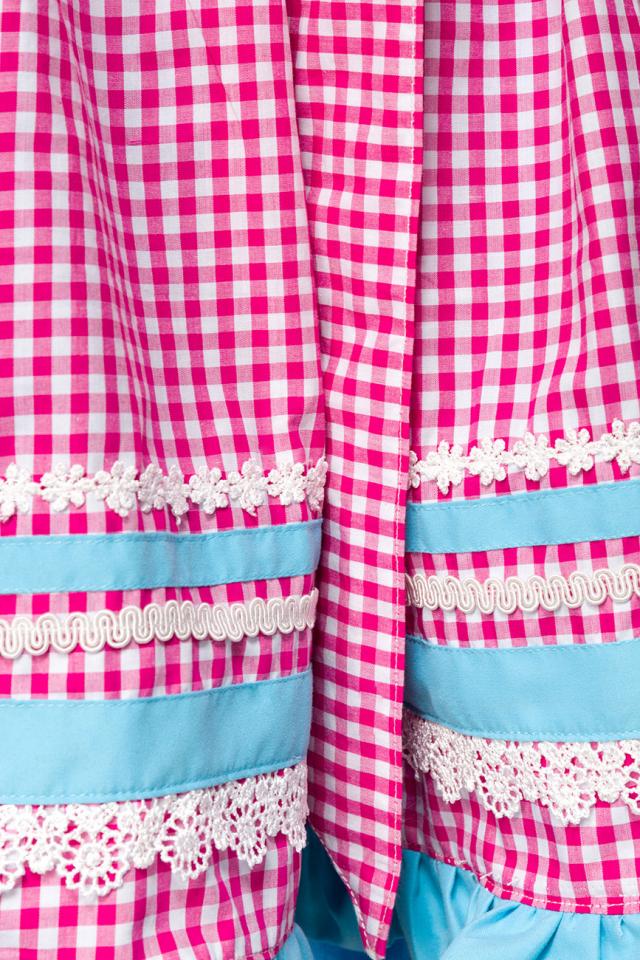 Dirndl mit Karoschürze blau/pink