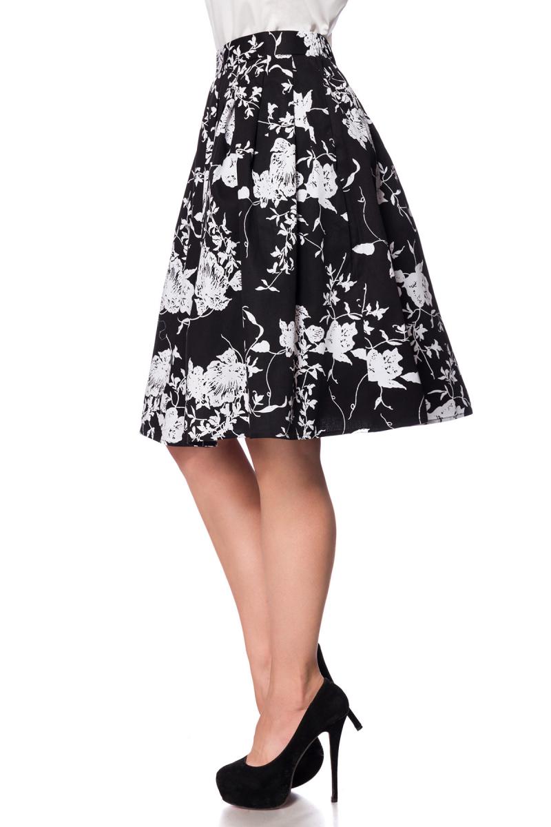 Ausgestellter Vintage Rock schwarz/weiß