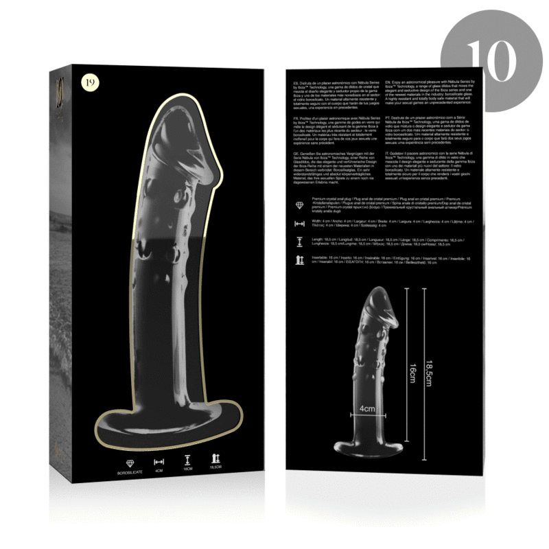 NEBULA SERIES BY IBIZA - MODELL 19 DILDO BOROSILIKATGLAS 18,5 X 4 CM KLAR