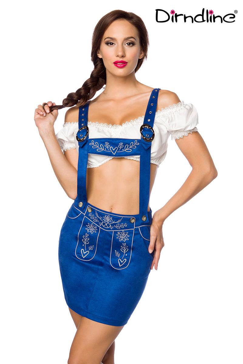 Trachtenmini mit Stickereien blau