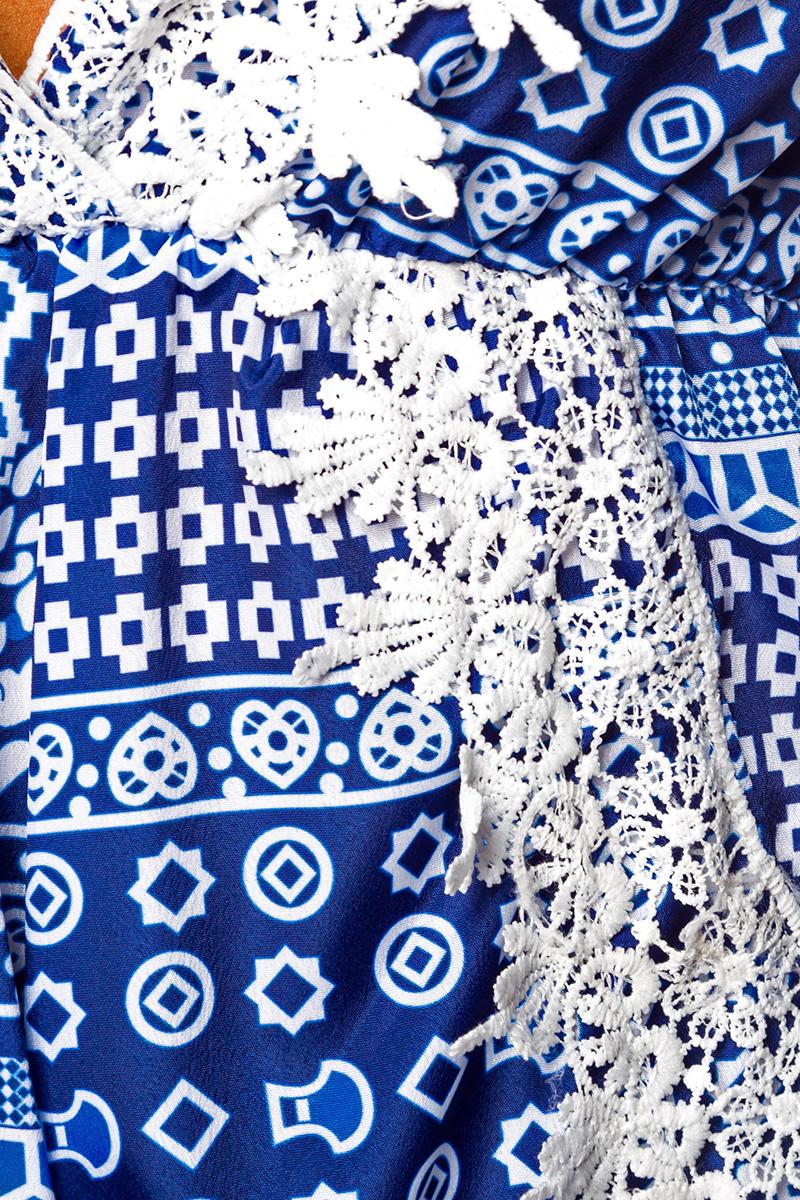 luftiger Jumpsuit XL blau/gemustert