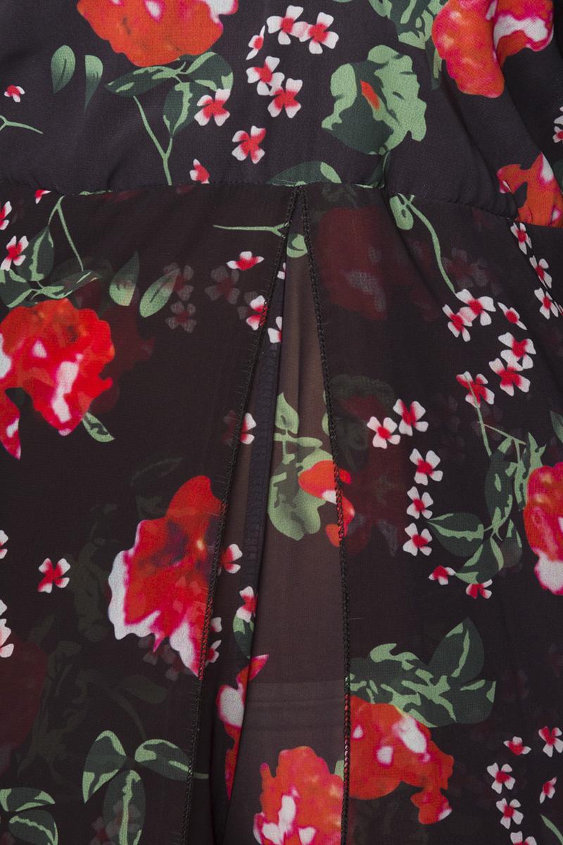 Body-Kleid schwarz/rot