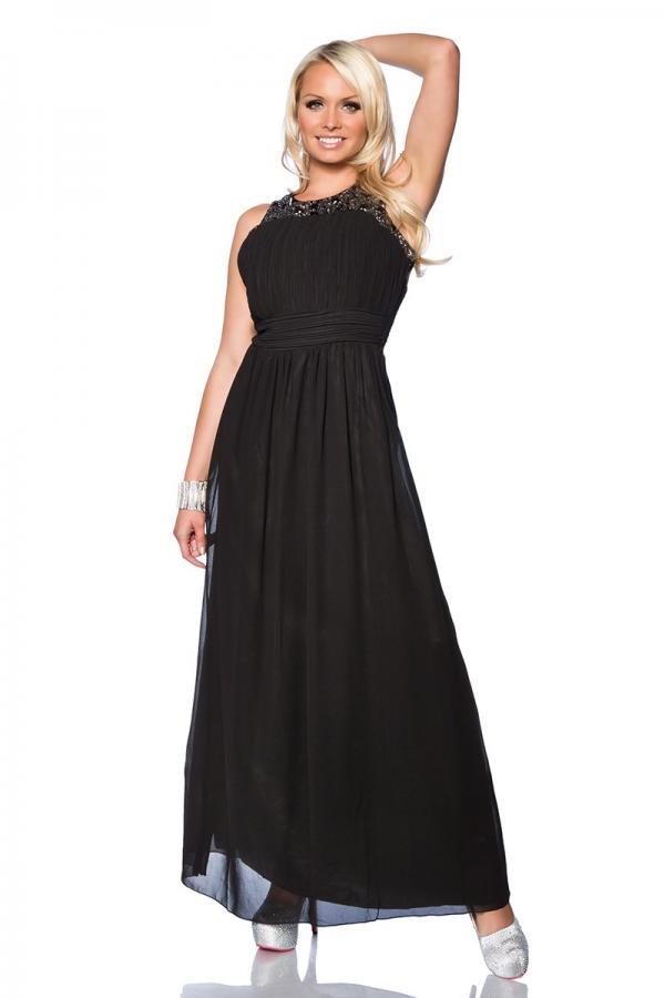 Abendkleid mit Steinen S schwarz