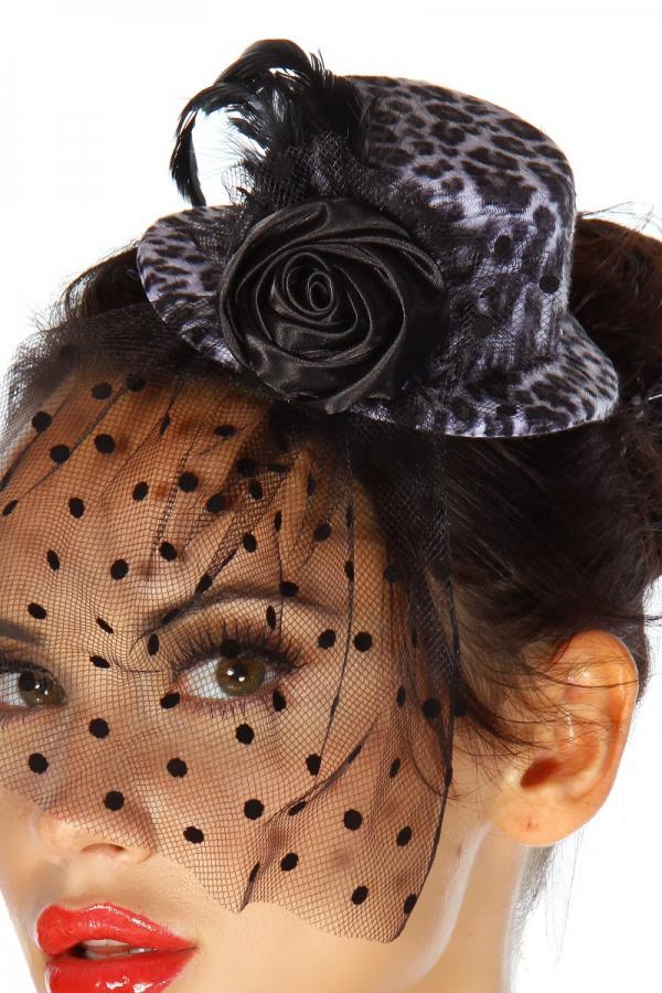 Rockabilly-Minihut / Fascinator OS leo