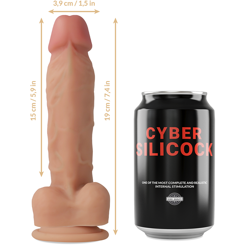 CYBER SILICOCK - STRAP-ON FLÜSSIGER SILIKON OLIVER MIT 3 RINGEN GRATIS