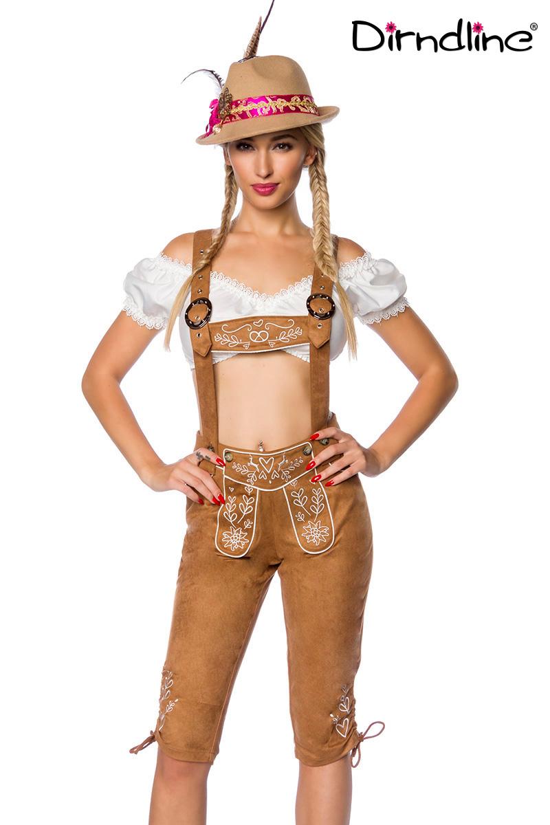 Trachtenhose mit Stickereien braun