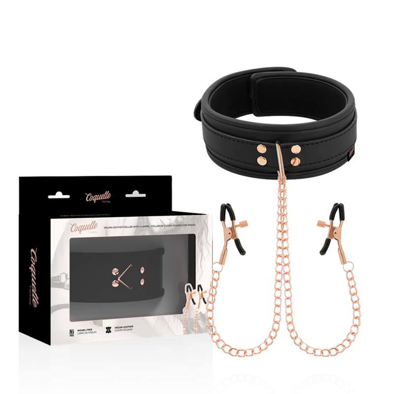 COQUETTE - CHIC DESIRE FANTASY-NIPPELKLEMMEN-HALSKETTE MIT NEOPRENFUTTER