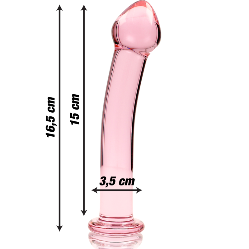 NEBULA SERIES BY IBIZA - MODELL 11 DILDO BOROSILIKATGLAS 16 X 3 CM ROSA