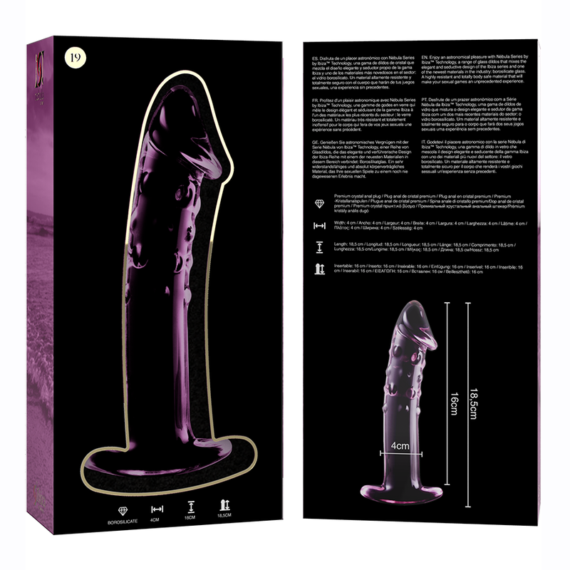 NEBULA SERIES BY IBIZA - MODELL 19 DILDO BOROSILIKATGLAS 18,5 X 4 CM ROSA