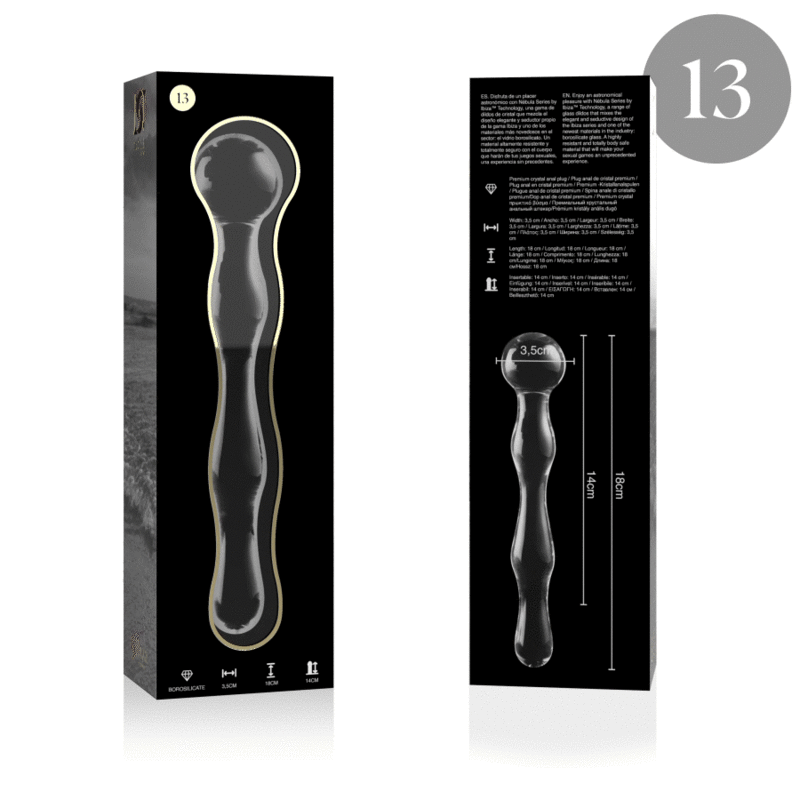 NEBULA SERIES BY IBIZA - MODELL 13 DILDO BOROSILIKATGLAS 18 X 3,5 CM KLAR