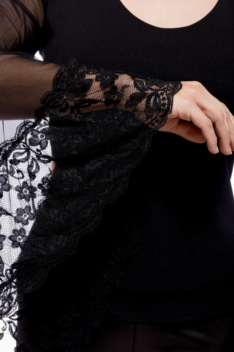 Top mit Spitze schwarz