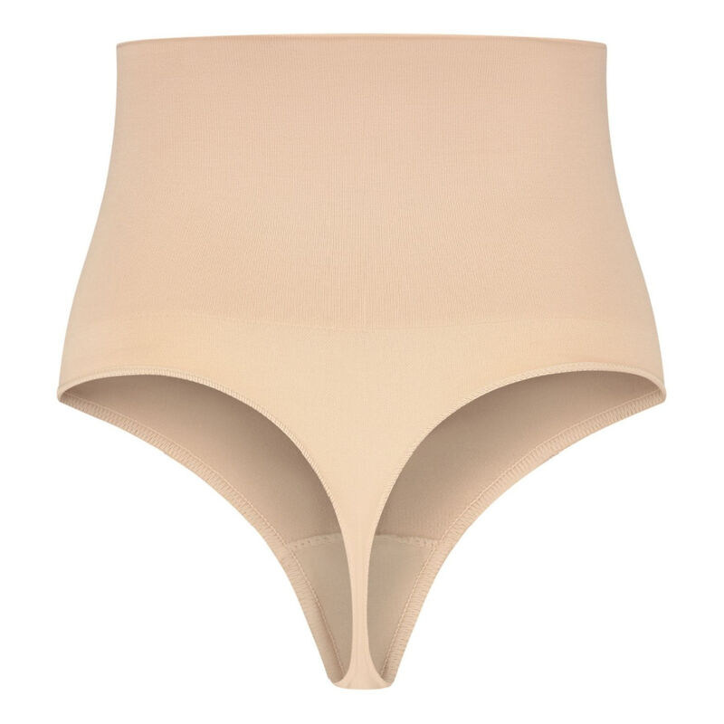 BYE-BRA - NAHTLOSER GÜRTEL STIL TANGA BEIGE GRÖSSE L