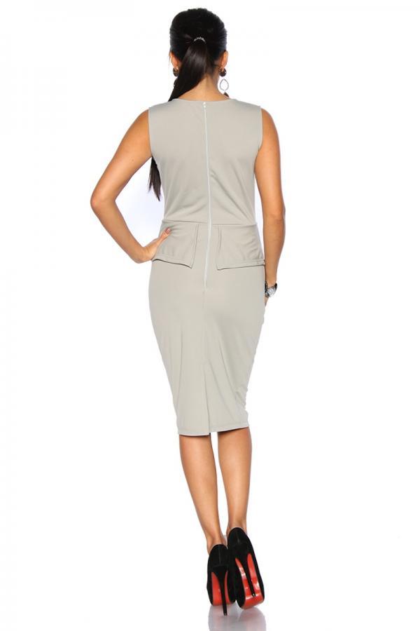 Etuikleid mit Schößchen M grau